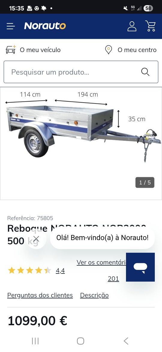 Atrelado de carga como novo