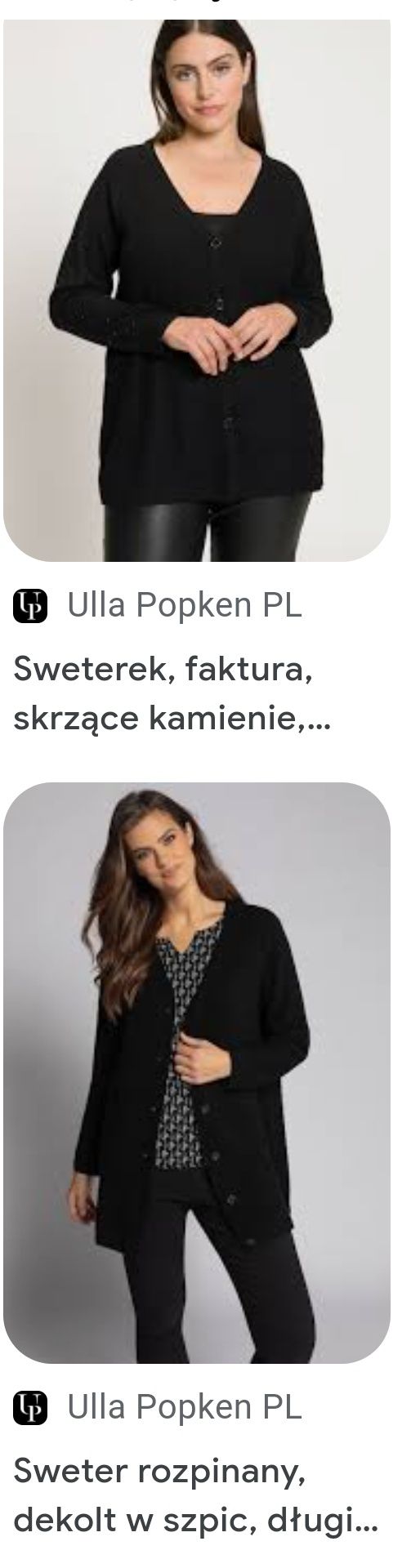 Ulla Popken r50/54 kardigan czarny