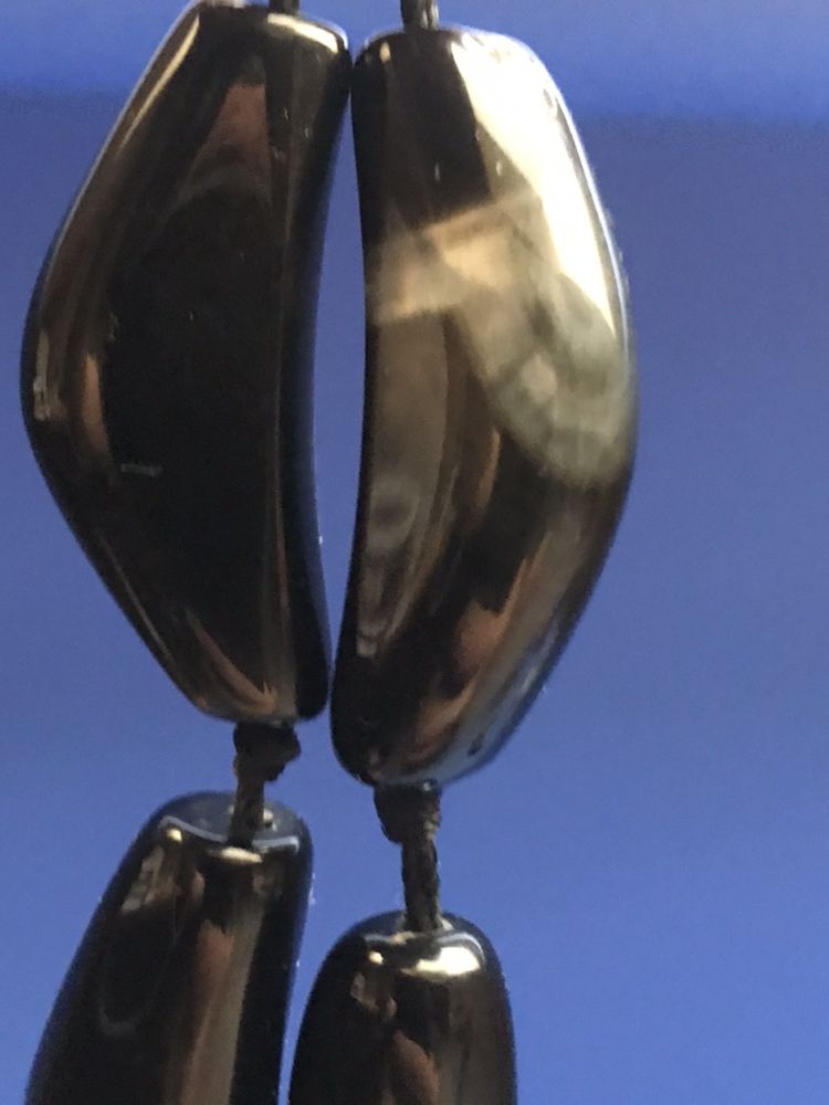 Ожерелье из натурального камня Черный агат Бусы Колье