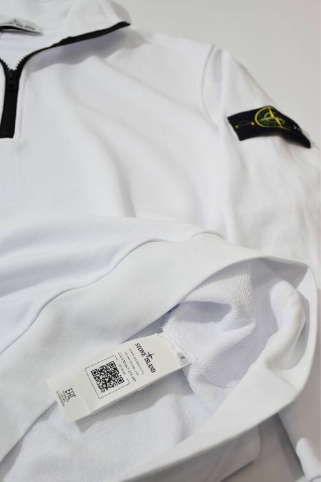 Чоловічий світшот/зіп худі/кофта Stone Island чорний/білий