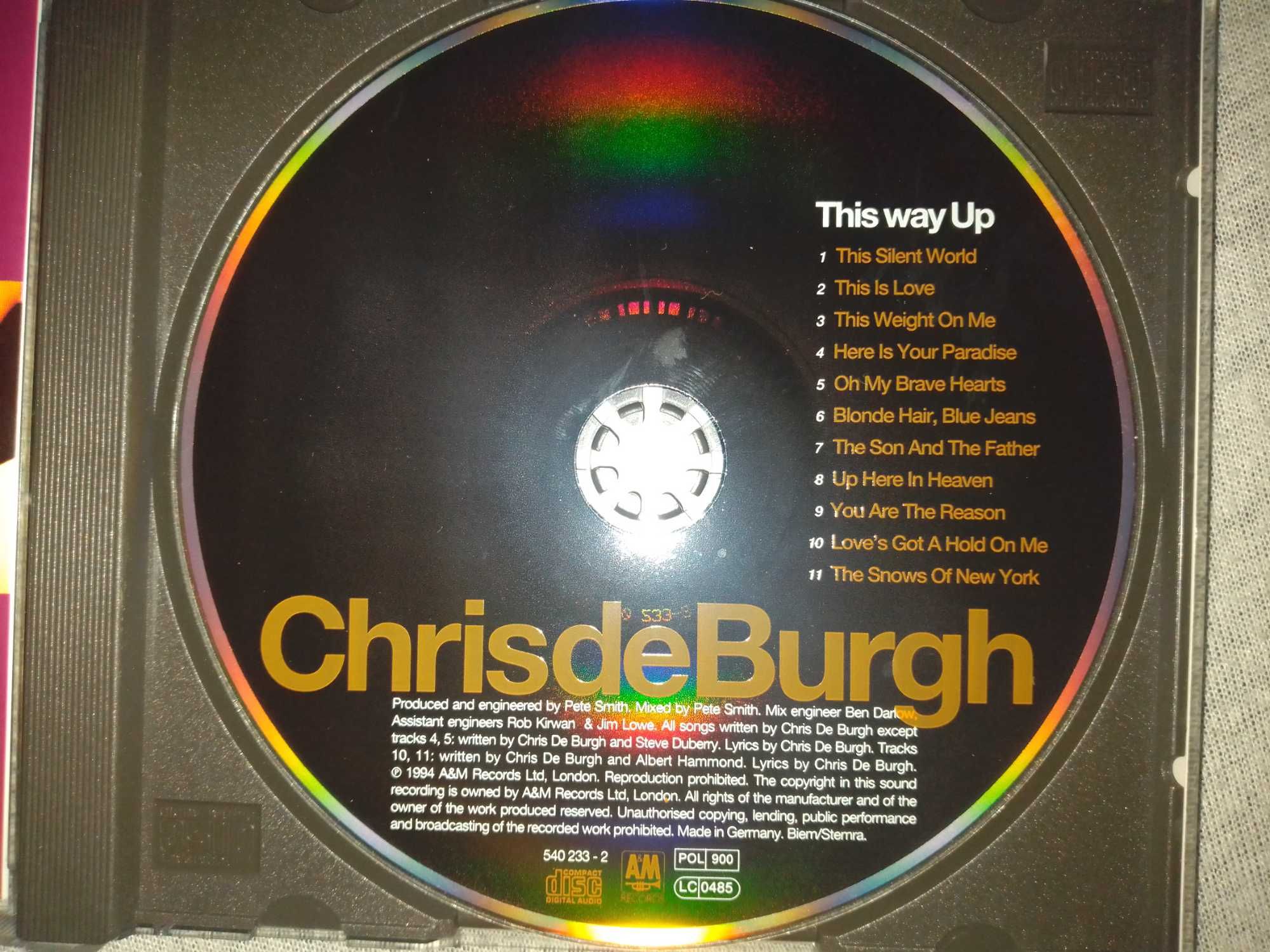 Chris de Burgh "This Way Up" фирменный CD Made In Germany.