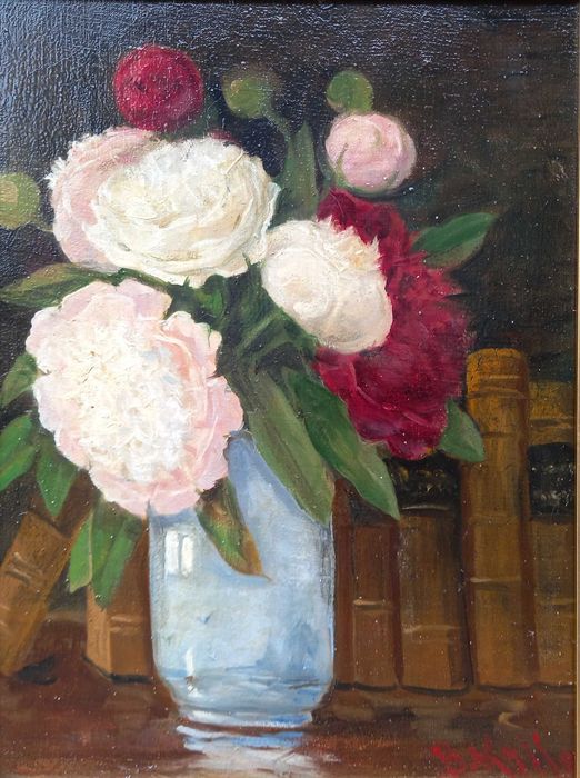 Piwonie w wazonie, martwa natura, Boris Krilov (1891 - 1977)