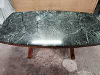 Stół drewniany, ława z kamiennym blatem