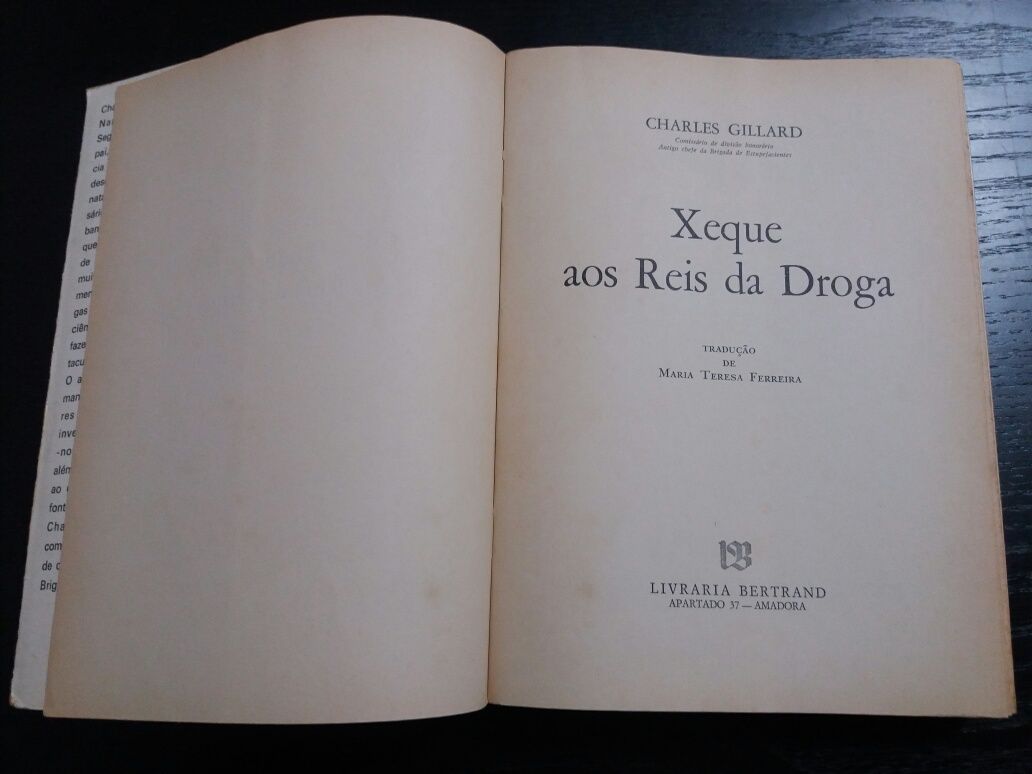 Livro: Xeque aos Reis da Droga de Charles Gillard (1ª edição - 1973)