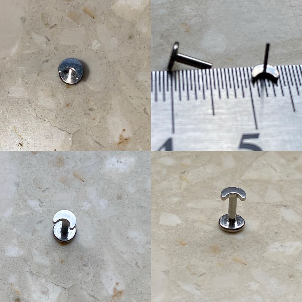 Unisex push in labret księżyc 5 mm 16 G kolczyk piercing Tytan
