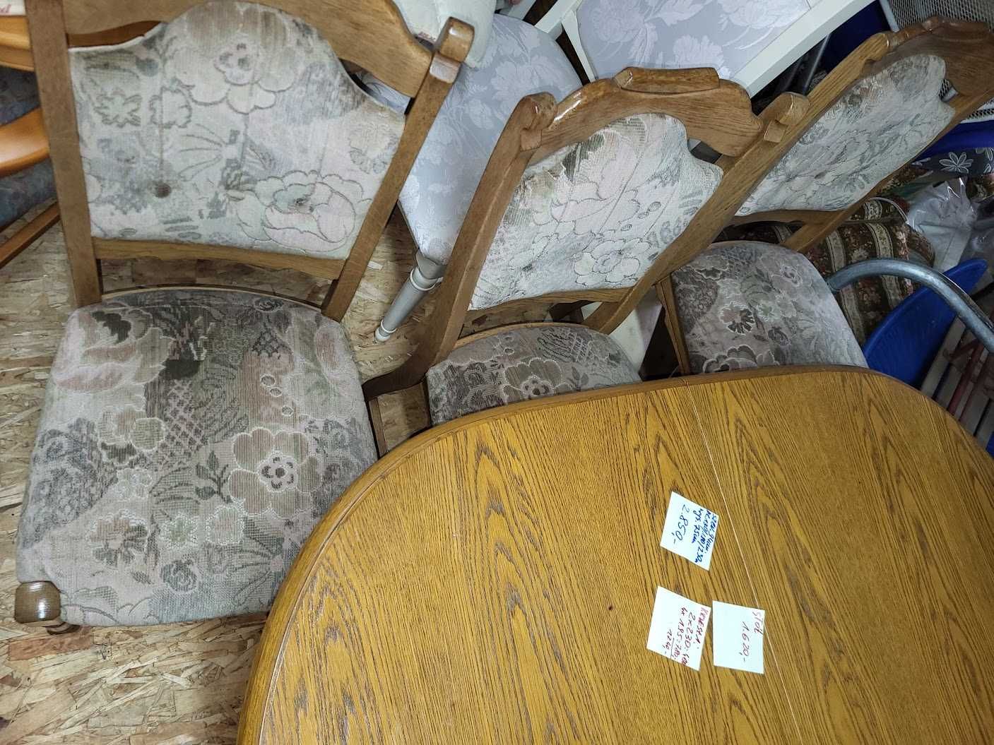 Bardzo ładny stół dębowy owalny z 5 krzesłami komplet meble z Niemiec