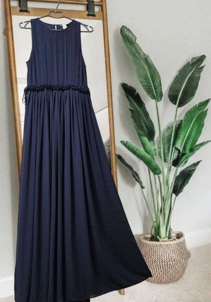 Платье вечернее длинное в пол из шифона H&M, р. S/M