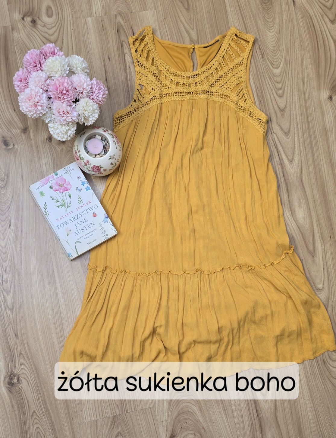 żółta sukienka boho