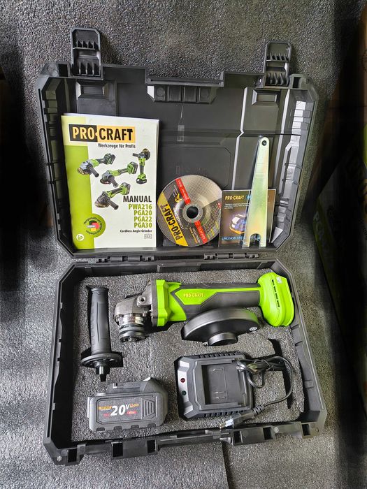 Акумуляторна болгарка Procraft PGA-22 тушка або комплект