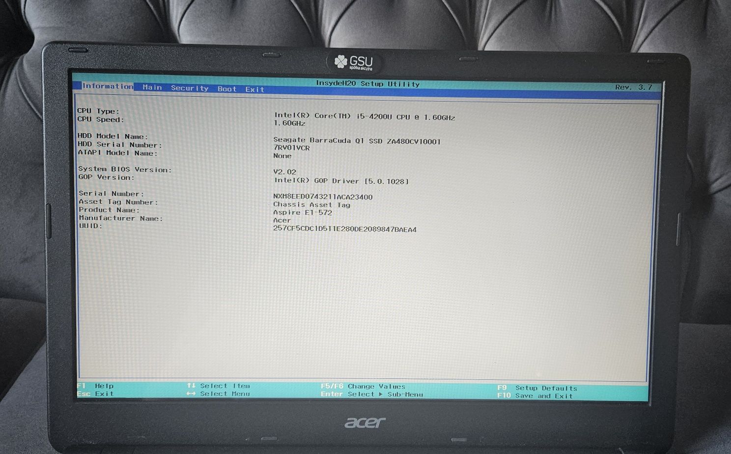 Acer Aspire E1-572, SSD SEGATE BarraCuda. Polecam i zapraszam !!!