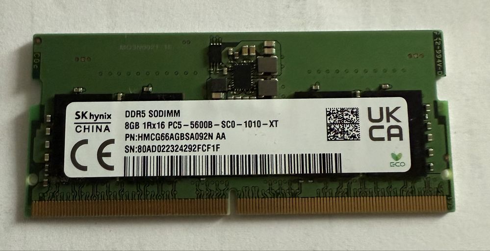 Оперативна памʼять SK hynix 8GB DDR5 SODIMM 5600MHz для ноутбука