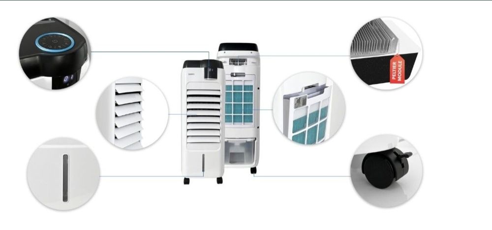 Klimatyzator wodny,hybrydowy 4w1 klimator,nawilżacz,cyrkulator,,oczysz