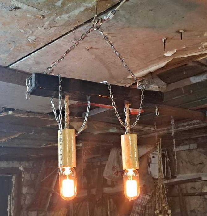 Подвесной светильник Loft Лофт ретро люстра деревянный ручной работы