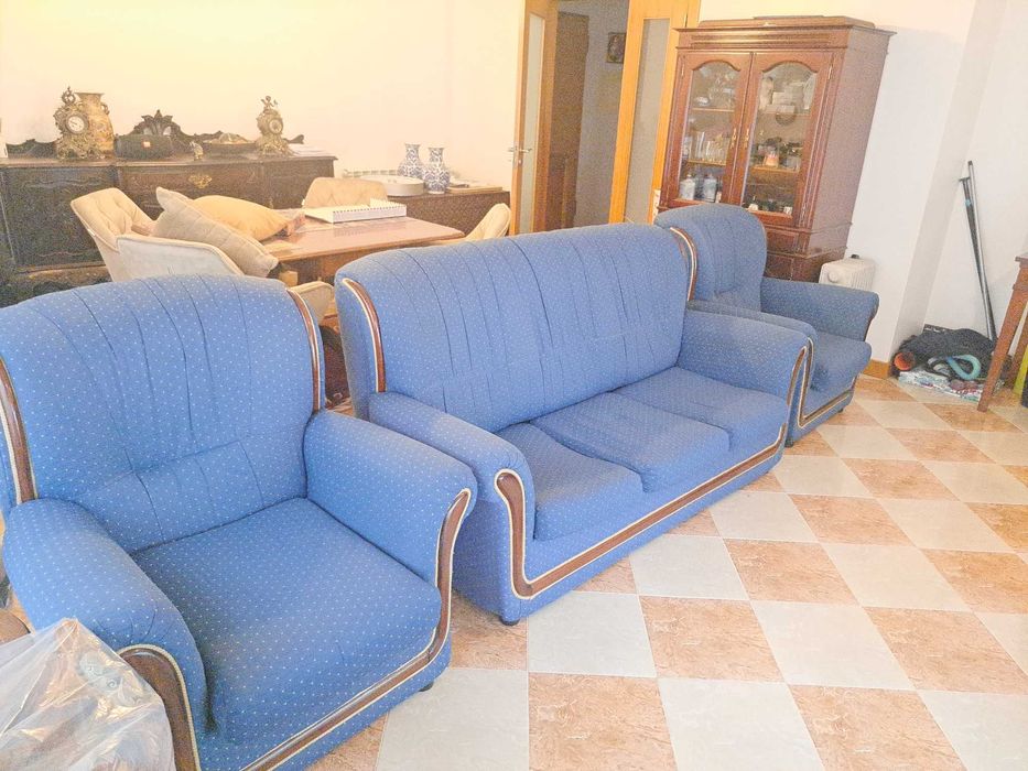 Sofás de sala de estar azuis