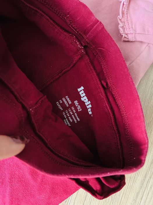 Bluzka legginsy 92 bordowe rozowe zesatw