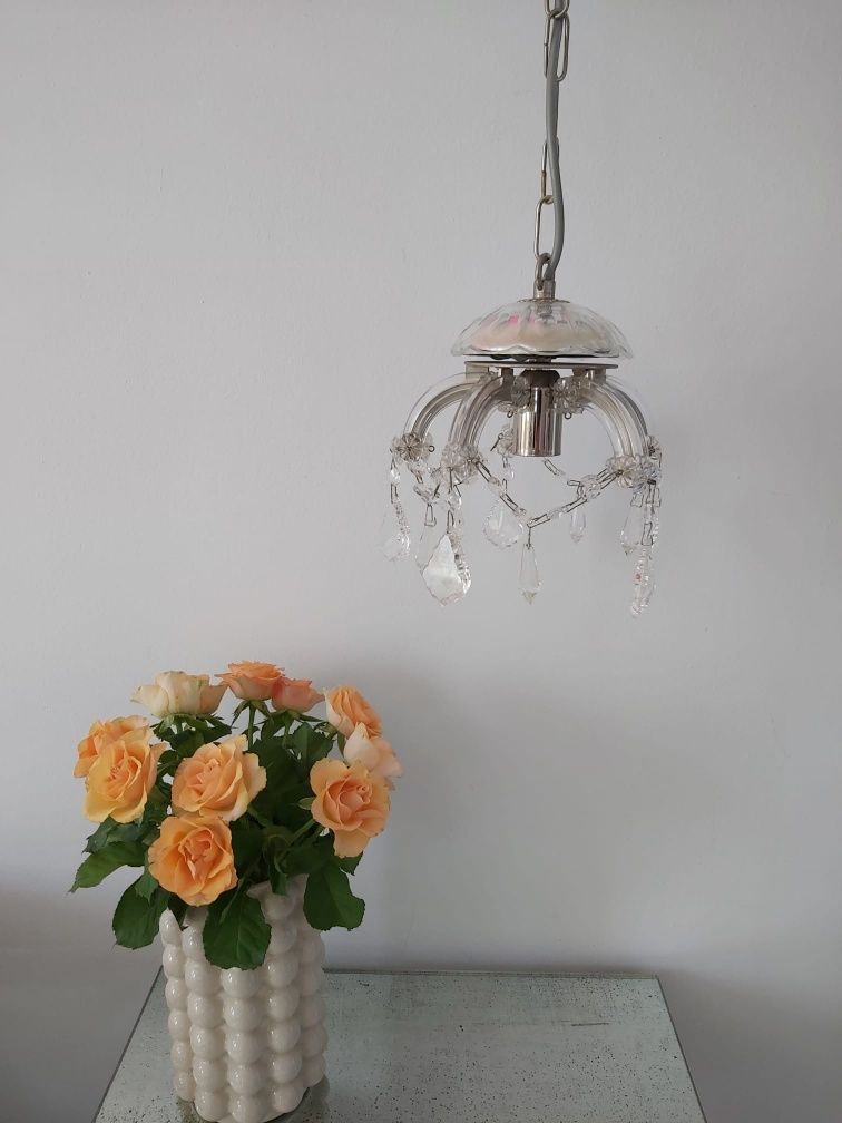 Lampa ,Żyrandol jak kryształ,vintage piękna ,glamour, styl Ludwik IV