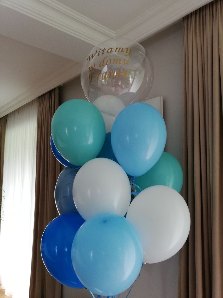 Balony z helem personalizowane Chrzest Święty