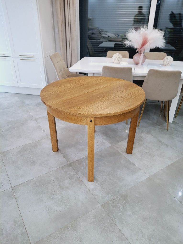 Stół okrągły Rozkładany Design PRL 100 cm