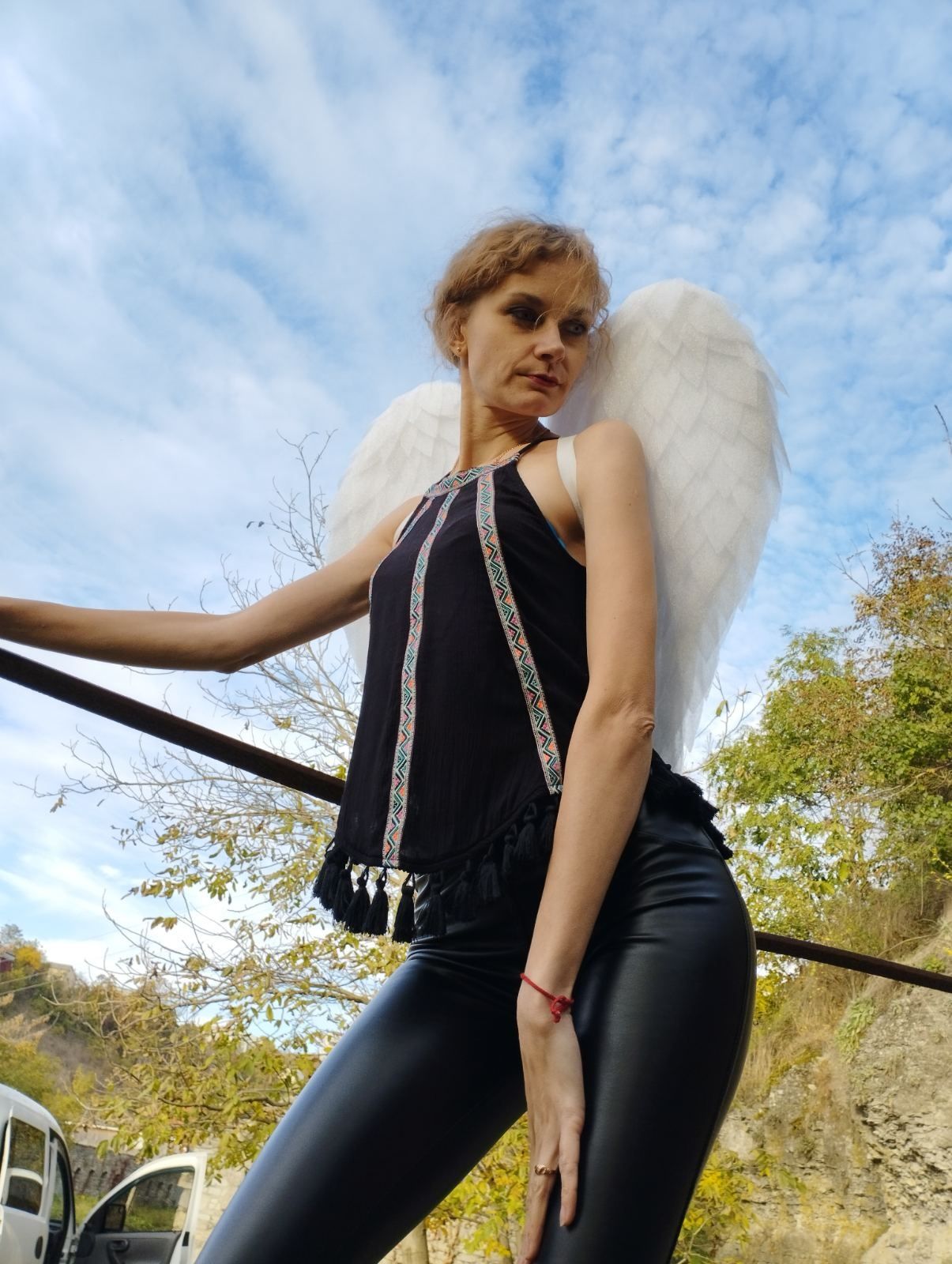 Білі крила ангела для вечірки, корпоратива, фотосесії (ручна робота)