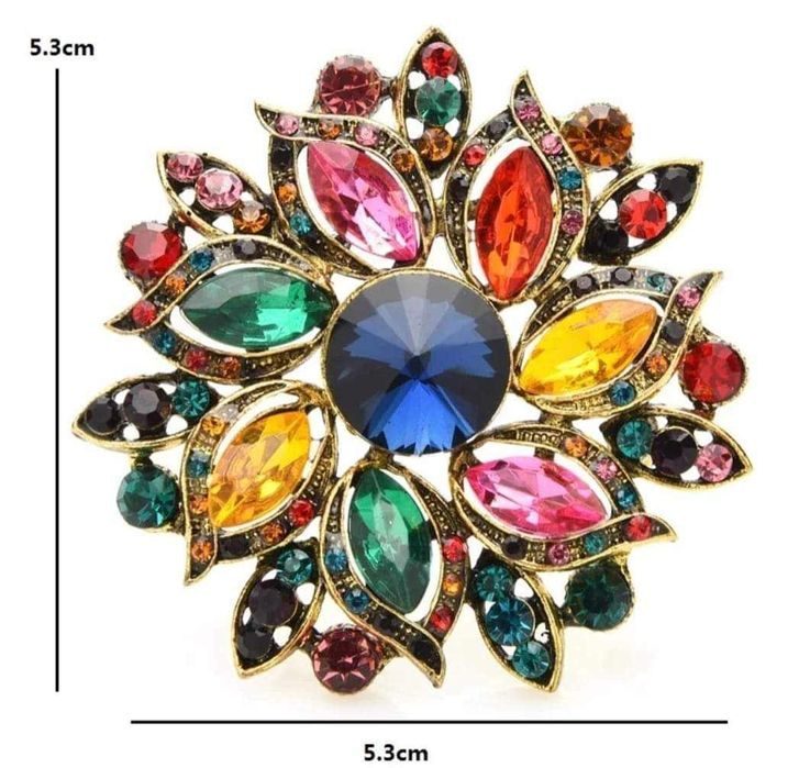 Piękna okazała broszka multikoror