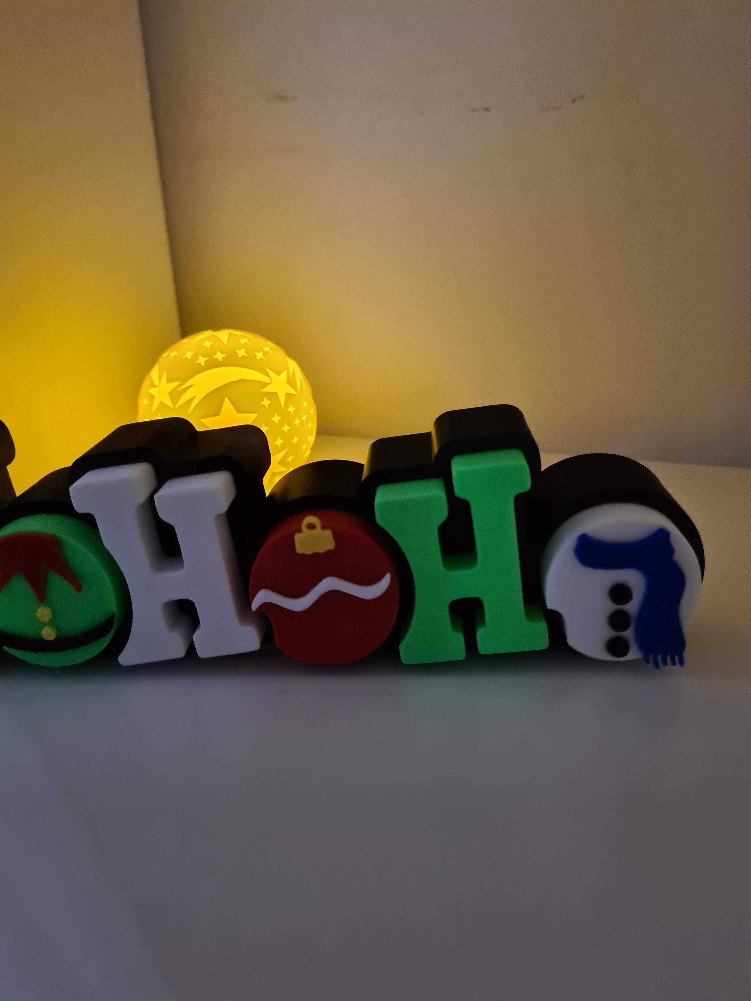 Placa Decorativa de Natal Ho Ho Ho