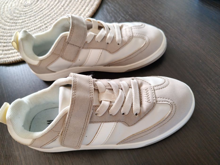 Sneakersy trampki buty hm 34 beżowe rzepy