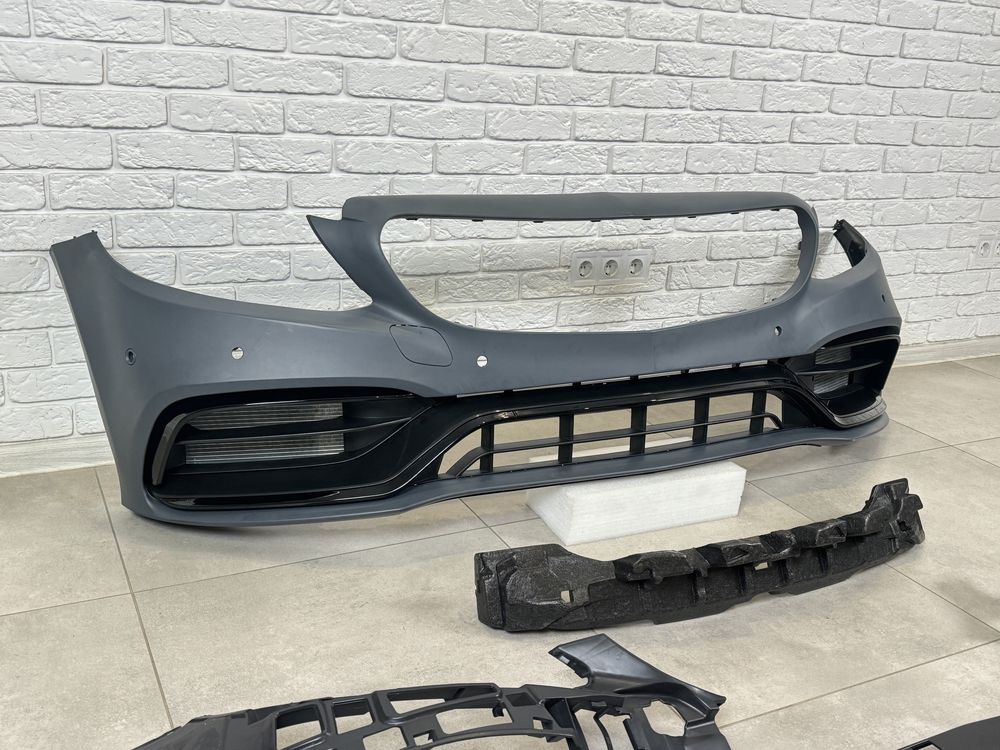 Бампер в сборе стиль AMG C63 рестайлинг 2019+ Mercedes W205 2014-2021