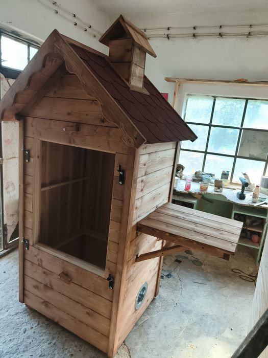 Wędzarnia drewniana.Podwójne ściany, komora olchowa..