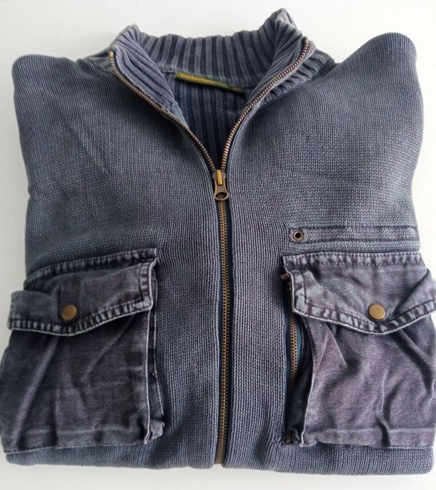 Casaco/Camisola de malha, muito quentinha , em azul - tamanho L