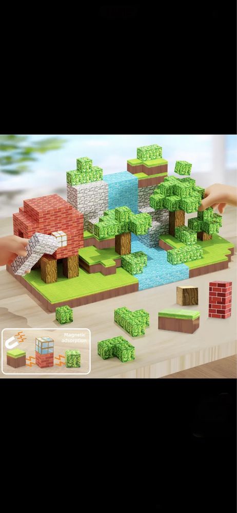 Магнітний конструктор пазли Minecraft 148шт.