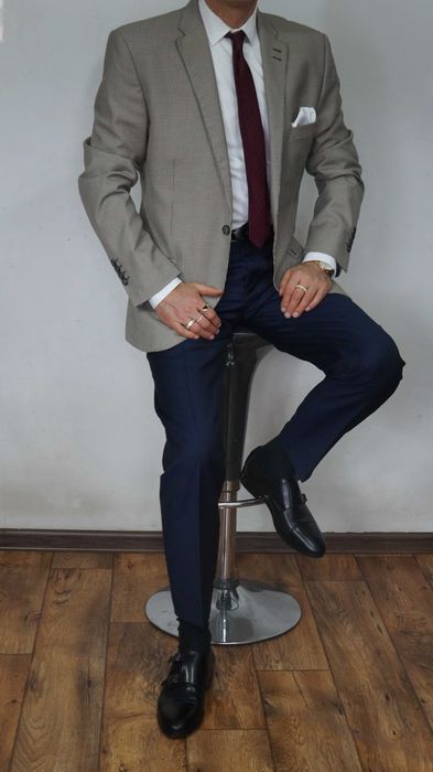 Marynarka Crux 120's Rozmiar 52 Kolor Beżowy Krata