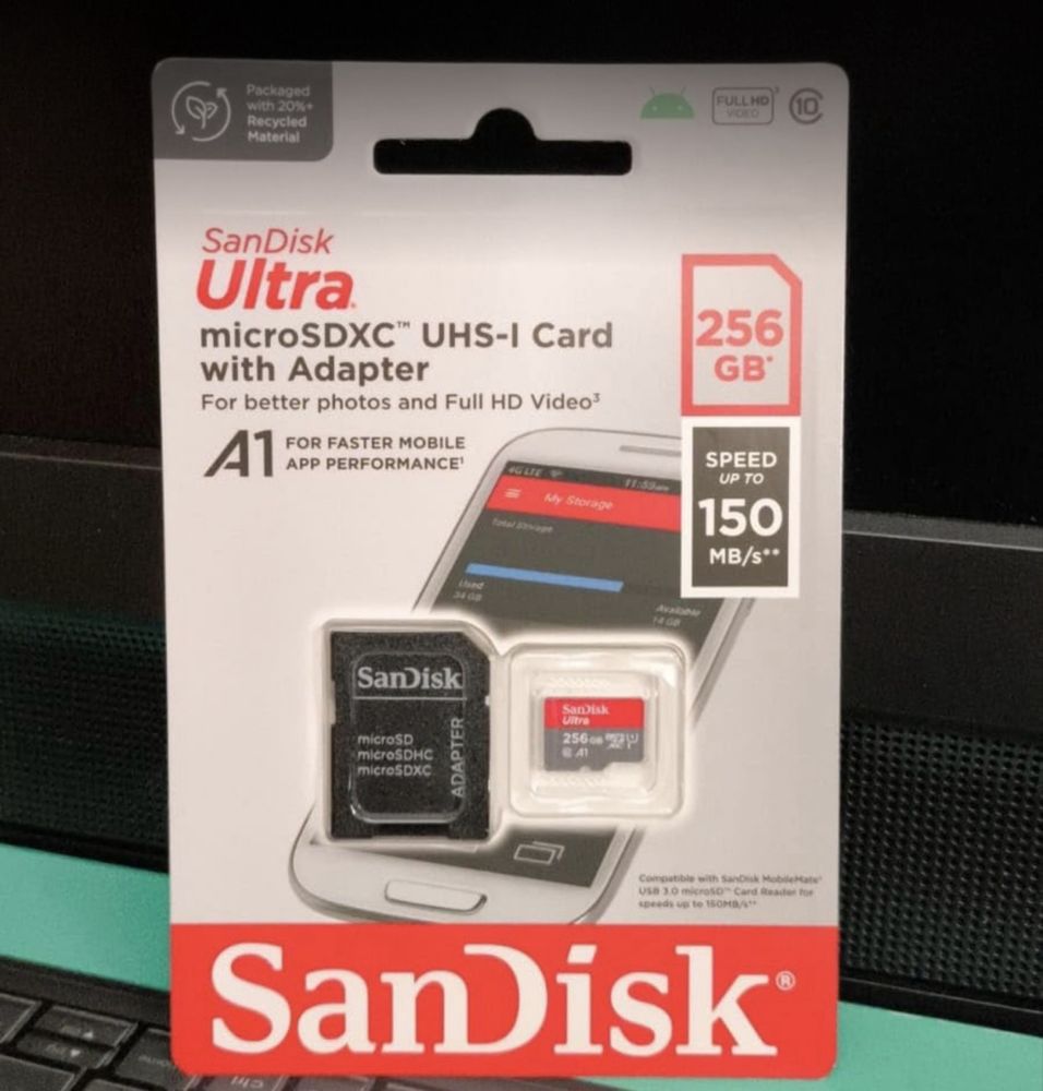Cartao Sundisk 256GB com adaptador