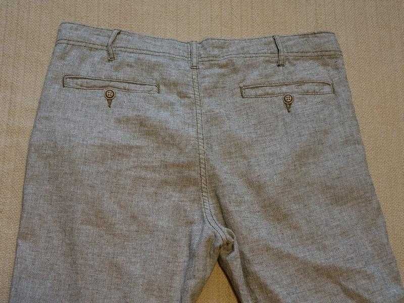Льняные молодежн.брюки INDIKODE JEANS (р.М\L)-прямые по всей длине