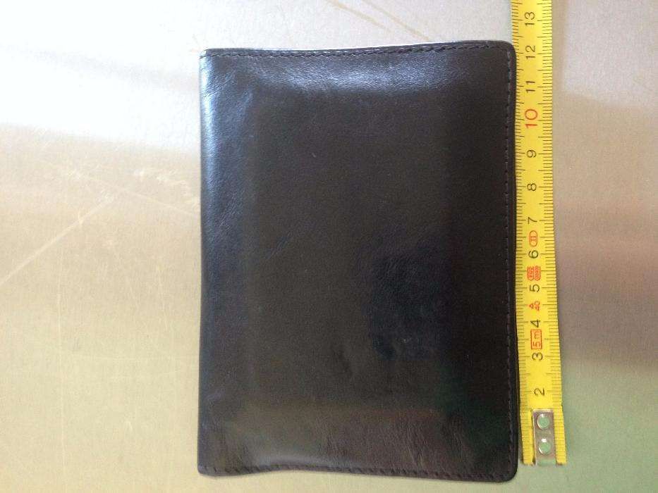 Carteira porta cartões em Pele Verdadeira Couro Preto