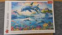 Puzzle 1500 elementów rodzina delfinów