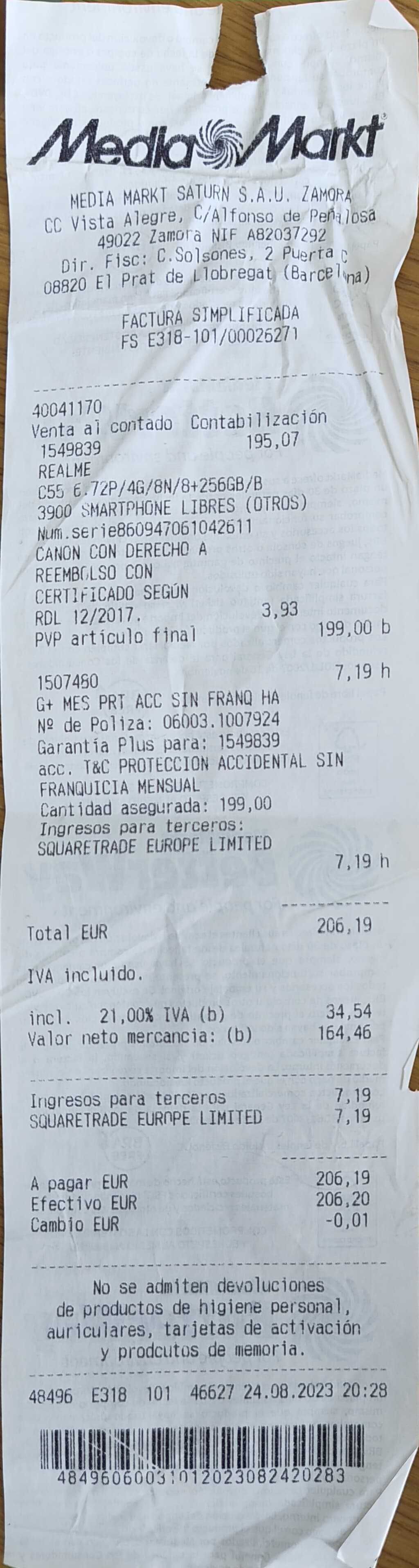 Telemóvel Realme C55