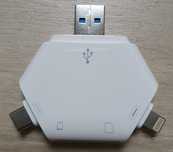 Czytnik Kart pamięci 3w1 wejście typu C, USB, iPhone,iPad