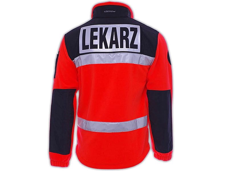 Polar ratowniczy North-Wind FLUO z kompletem emblematów odblaskowych n