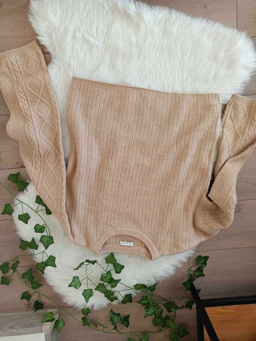Beżowy sweterek M L oversize