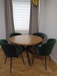 Stół lity dębowy okrągły typu Loft nogi stalowe