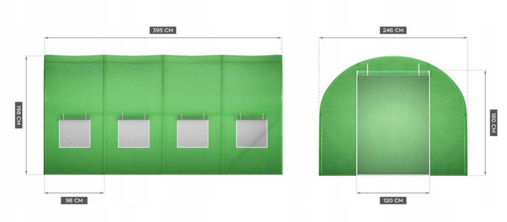 Теплиця, парник 10м2 (4 x 2,5 х 2 м) Польща