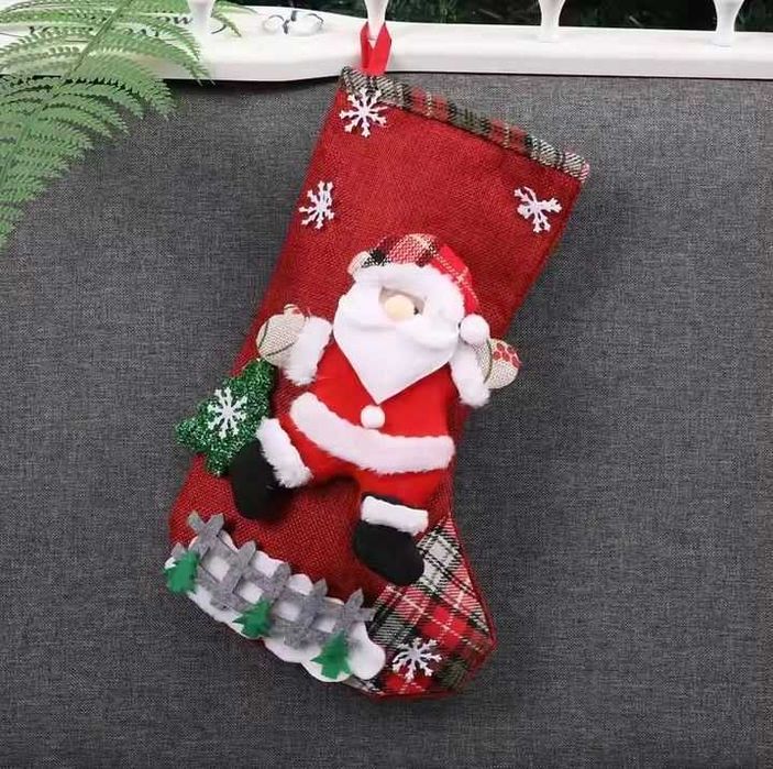 SKARPETA ŚWIĄTECZNA 4X PREZENT Duża Ozdobna na Komin Okno Dekoracyjna