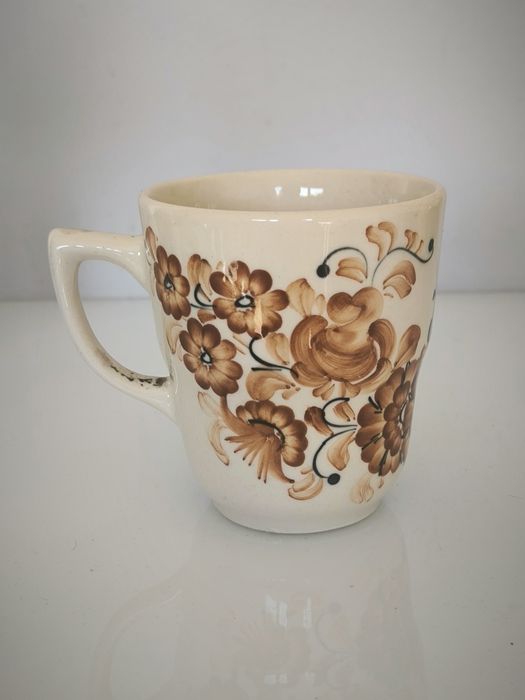 Kubek malowany Włocławek Jola PRL sygnowany