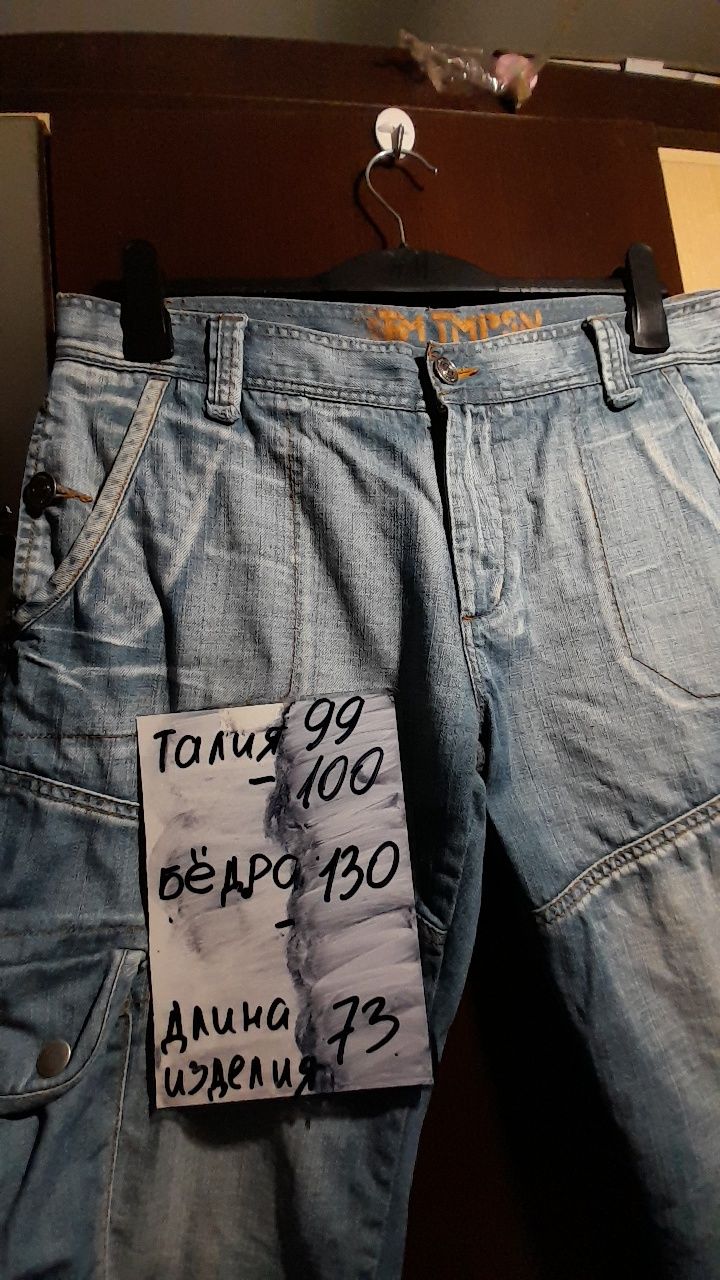 TOM TOMPSON. XL. мужские джинсовые бриджи Карго. ОТ 99см