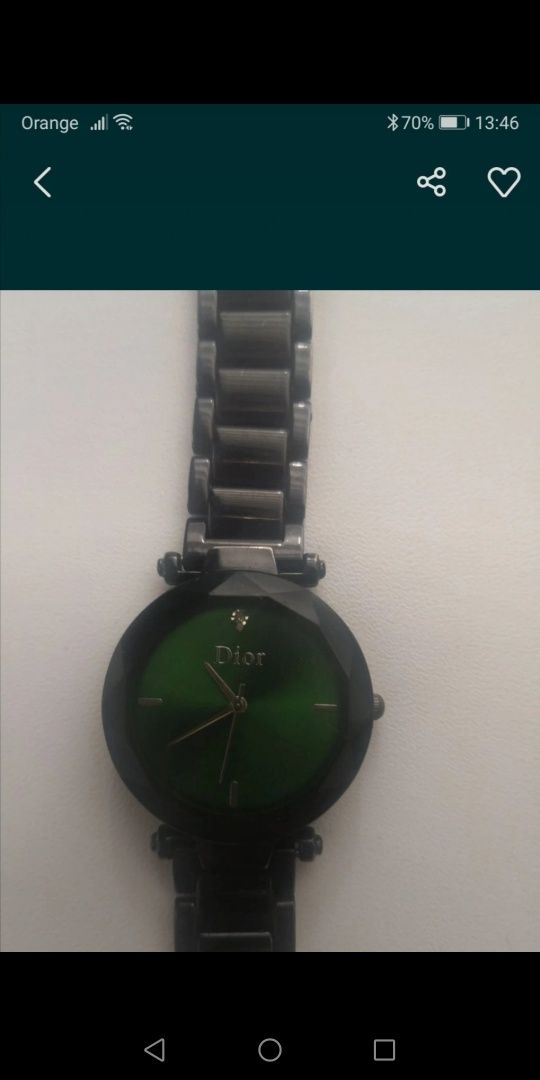 Zegarek damski czarno zielony