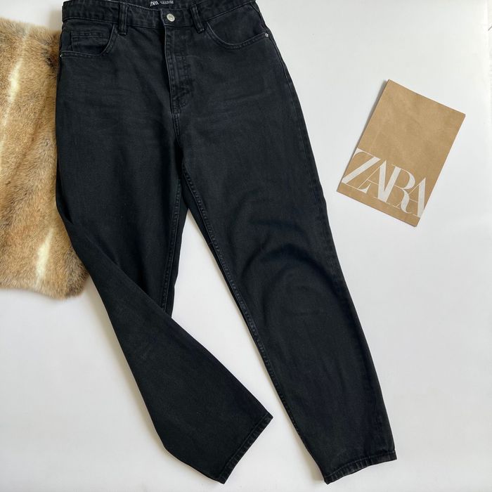 Чорні джинси ZARA mom 100% котон s-m 38