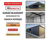 Garaż Blaszany+Zadaszenie Boczne|Magazyn|Konstrukcja Stalowa– ROMSTAL*