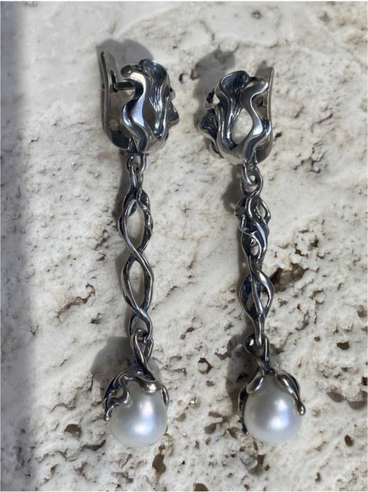 Оригінальні сережки та комплекти з природніми камінцями (колекція)