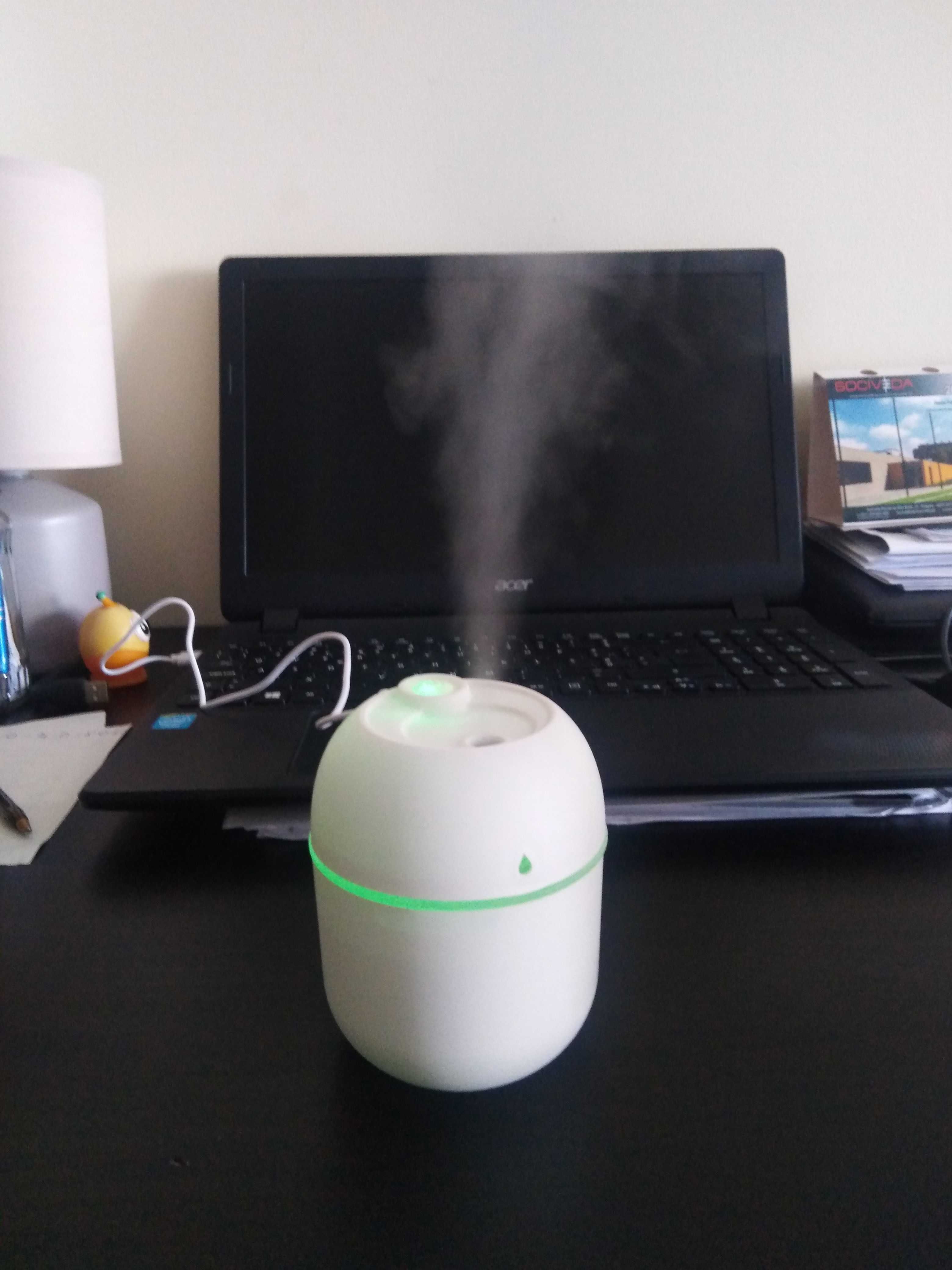 HUMIDIFICADOR com Luz LED para purificar o AR (NOVO) ligação USB