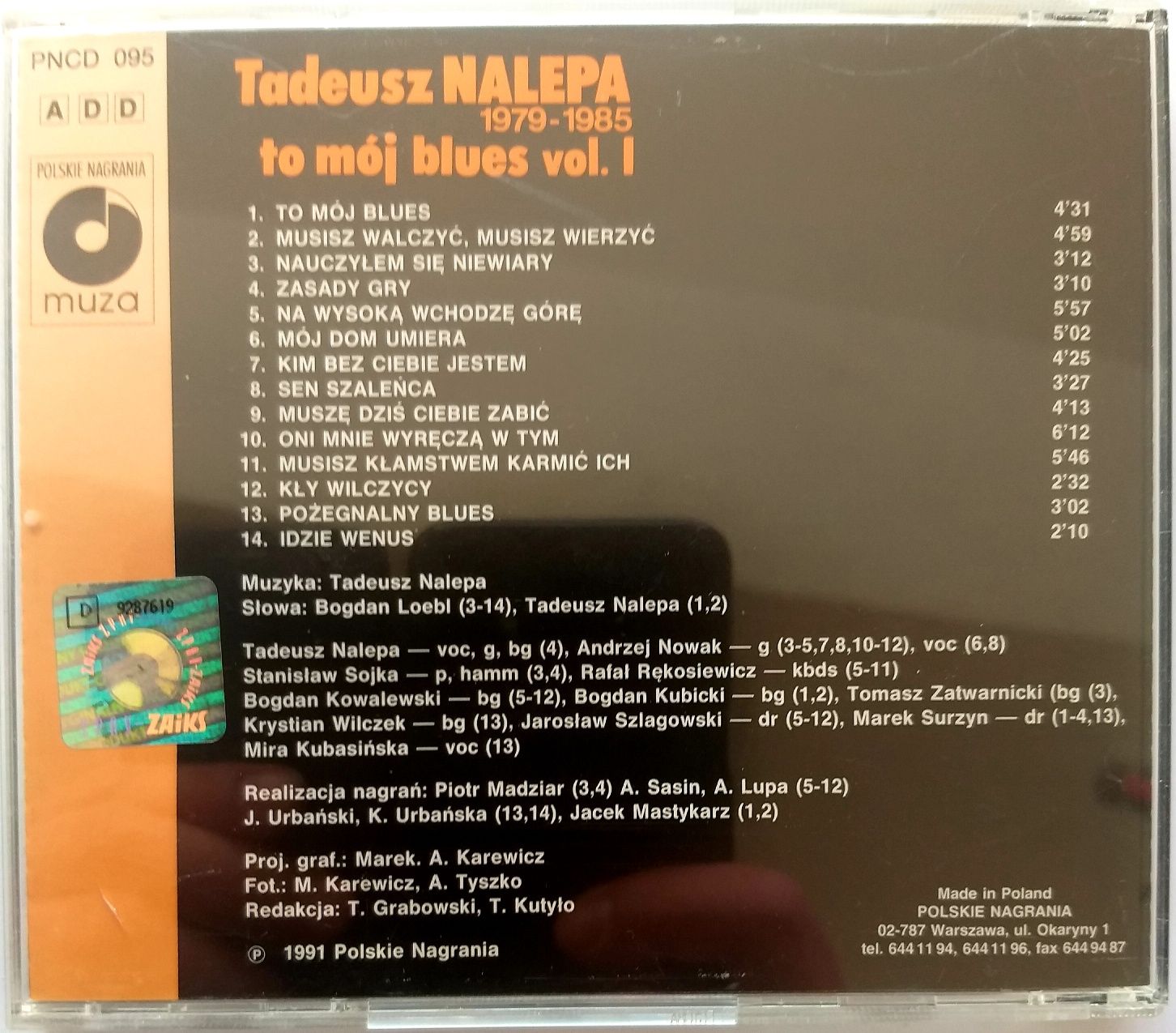 Tadeusz Nalepa To Mój Blues vol.1 1991r